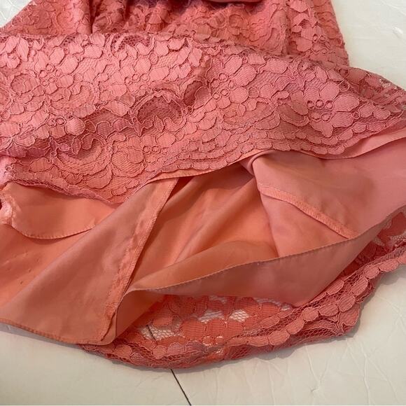 David’s Bridal Coral Lace Halter BalletCore Party Event Dress NWOT Size 2 - Picture 8 of 12